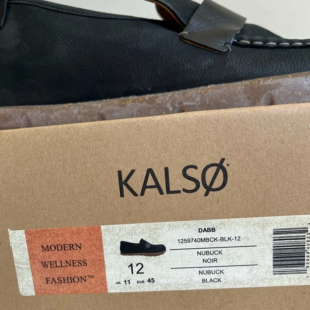 NIB KALSO MEN’S 12 Earth Negative Heal DABB BLACK Nubuck Leather Loafer PORTUGAL